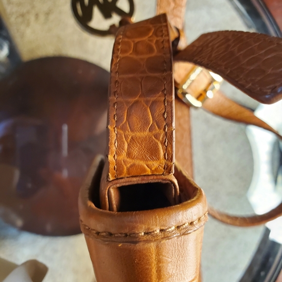Michael Kors Leather Crocodile Print Saddle Bag - Picture 9 of 16